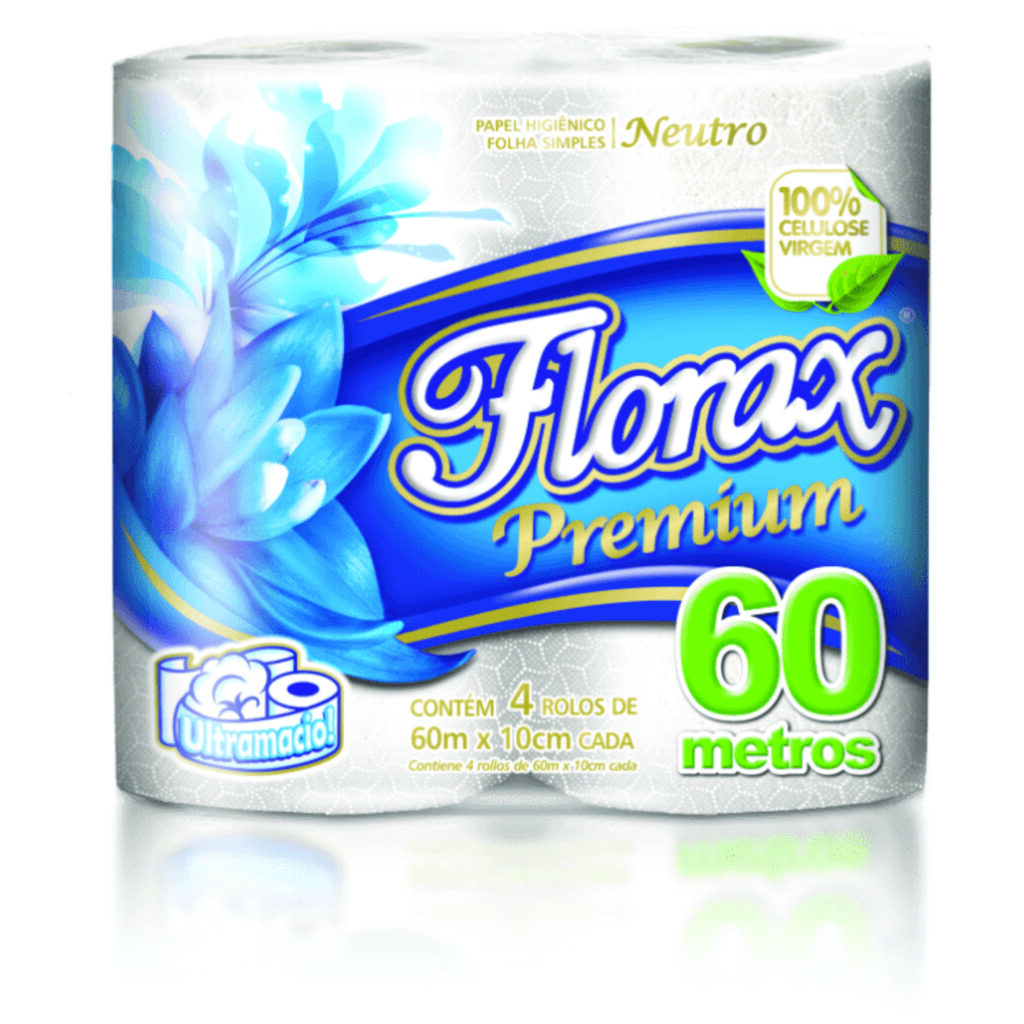 Papel higiênico rolinho FLORAX PREMIUM Hygie Service