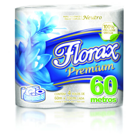 Papel higiênico rolinho FLORAX PREMIUM